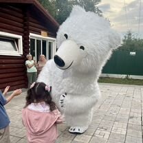 Белый Мишка на праздник поздравление аниматор