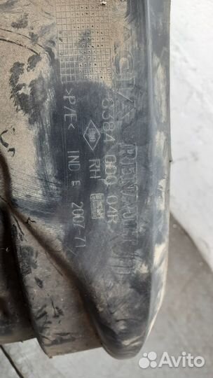 Защита арок (подкрылок) правая передняя Dacia Duster