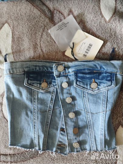 Кроп топ джинсовый