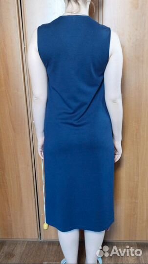 Трикотажный синий сарафан
