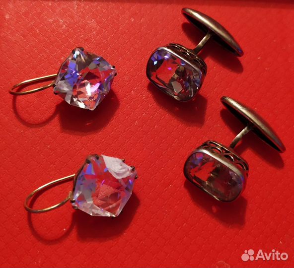 Серьги серебро СССР 875 проба
