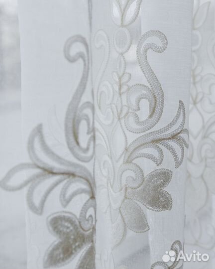 Тюль Флоренция айвори готовый на окна пошив