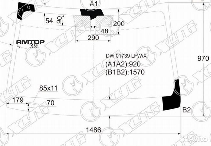 XYG DW01739 LFW/X Стекло лобовое cadillac CTS 4/5D