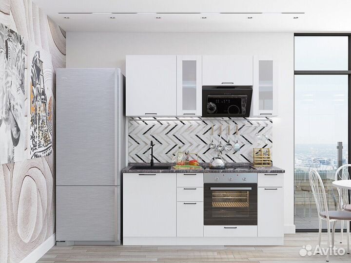 Кухонный гарнитур Флэт Плюс-01 White In 2S