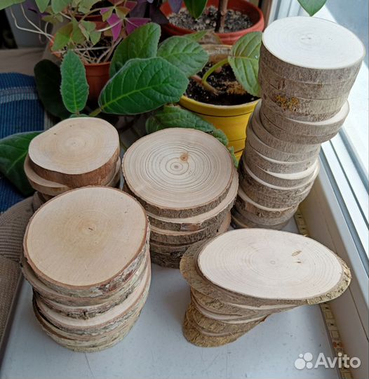 Деревянные спилы, подставки для творчества