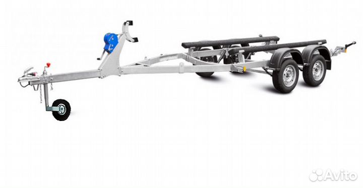 Двухосный лодочный с надувным опорным колесом