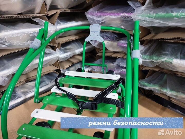 Санки Никки 3 (Nikki 3) складные зеленые