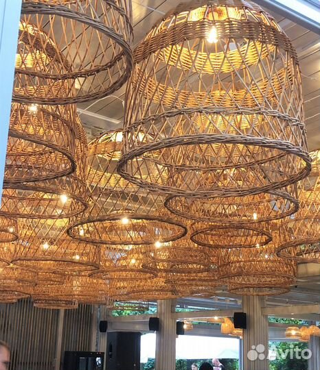 Плетеные абажуры светильники