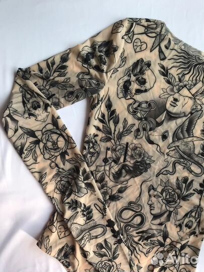 Боди из тату сетки