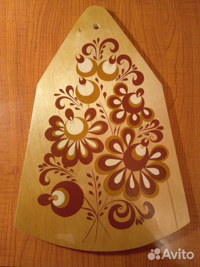Доска разделочная кухонная с инкрустацией, винтаж