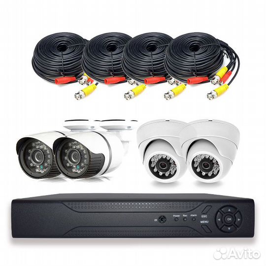 Готовая Система Видеонаблюдения из 4-х камер