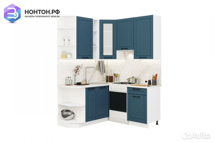 Кухня угловая Барселона 1.6 на 1.6 м морское дерев