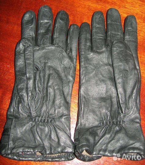 Зимние перчатки. Кожа