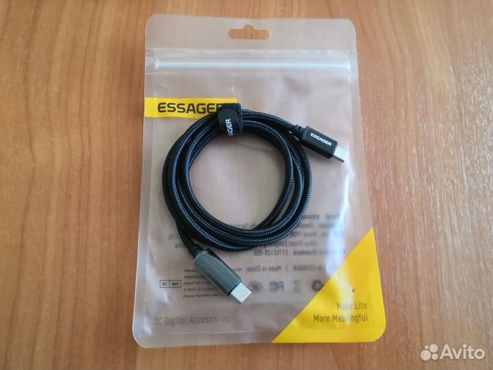 Кабель Essager PD 100W USB Type-C, 1 m