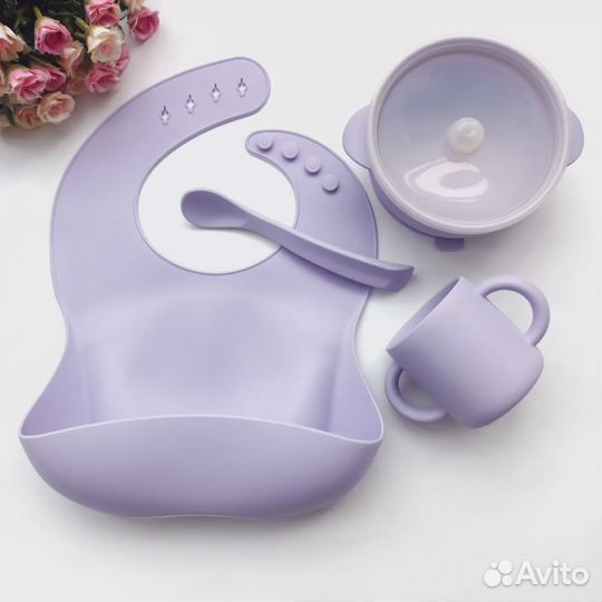 Новая детская силиконовая посуда на присоске