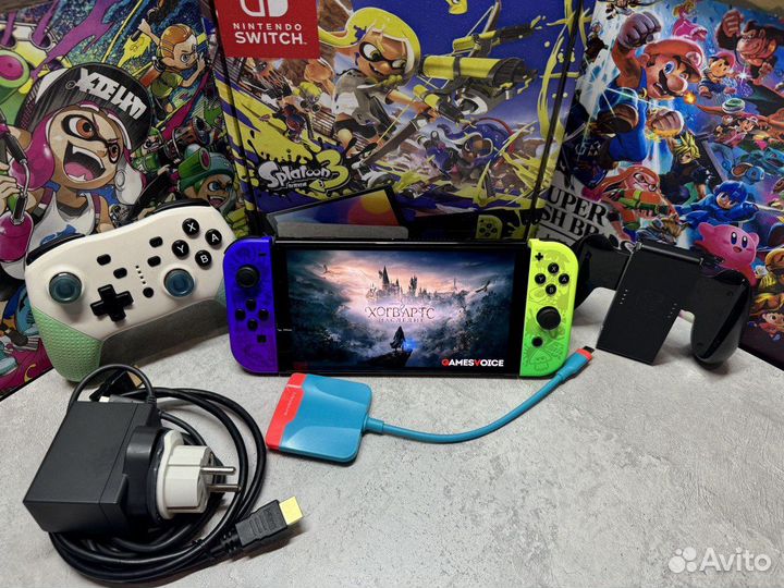 Прошитый Nintendo Switch Oled Splatoon 128GB