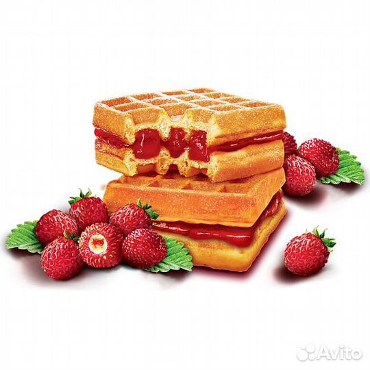 Вафли акульчев венские с земляникой 100г