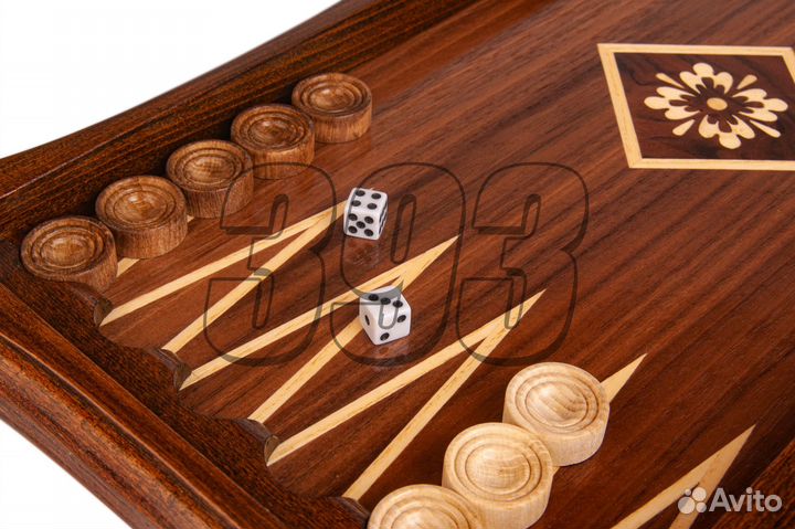 Нарды, шашки Ореховые (филигранные, средни (50794)