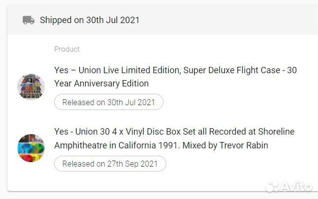 Yes - Union 30 Live 26CD + 6DVD super BOX
