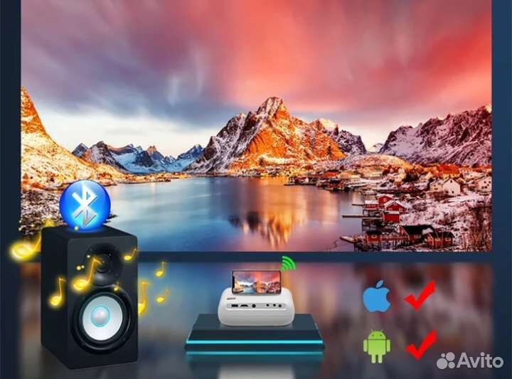 Проектор с WiFi Everycom HD 1280x720 Новый