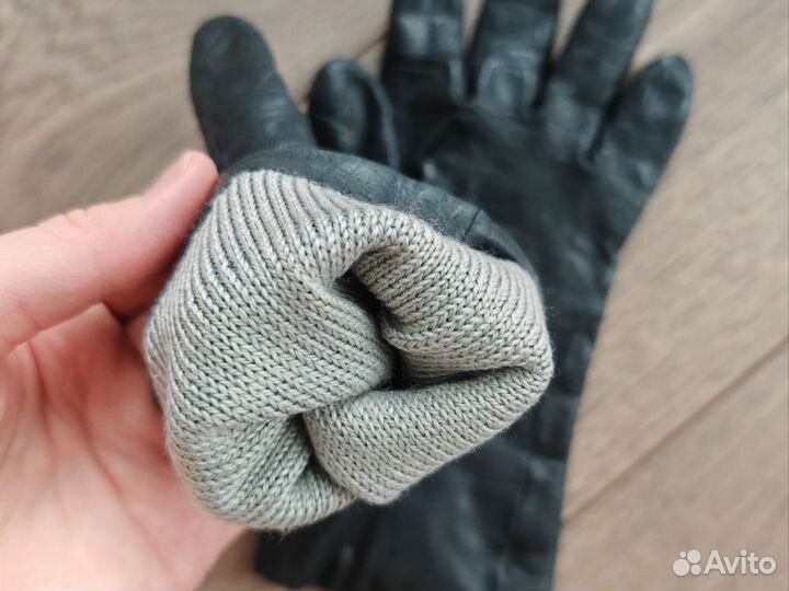 3 пары перчаток женских кожаных демисезонных