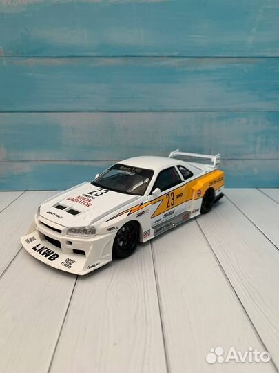 Модель авто Nissan Skyline GT-R R34 lbwk 1:24