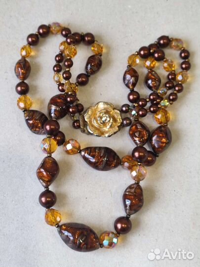 Бусы. Художественное стекло. Чехословакия