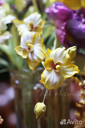 Интерьерный букет из шелка и бархата