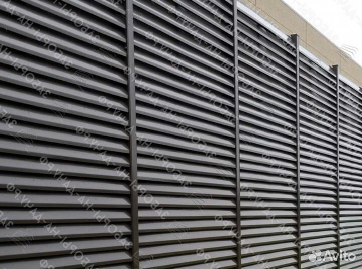 Забор жалюзи металлический