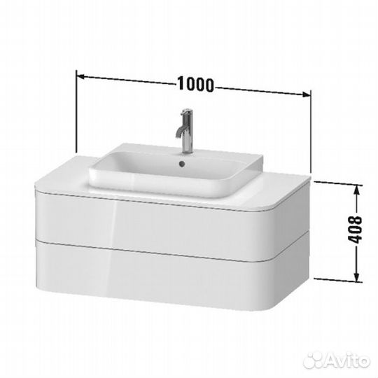 Duravit Happy D.2 Plus Раковина 600х400мм, без п