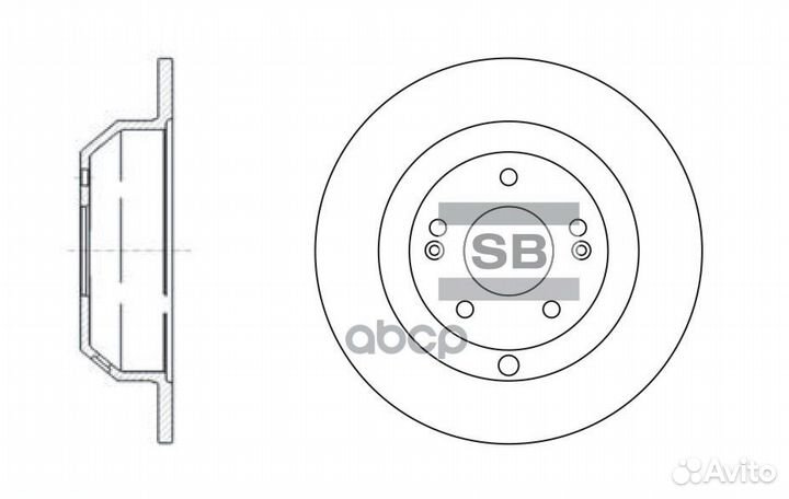 Диск тормозной задний sangsin SD1072 hyundai Sa