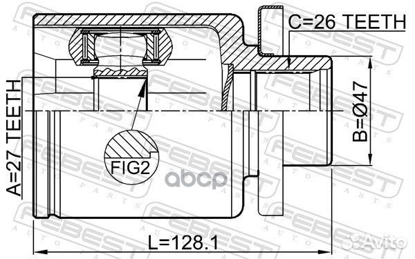 Febest 2311T5LH Шрус внутренний левый 27x47x26