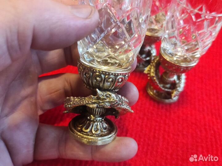 Хрустальные рюмки Осётр, 6шт