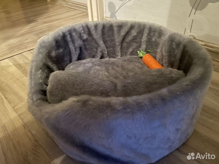 Лежанка домик для кота(серая)