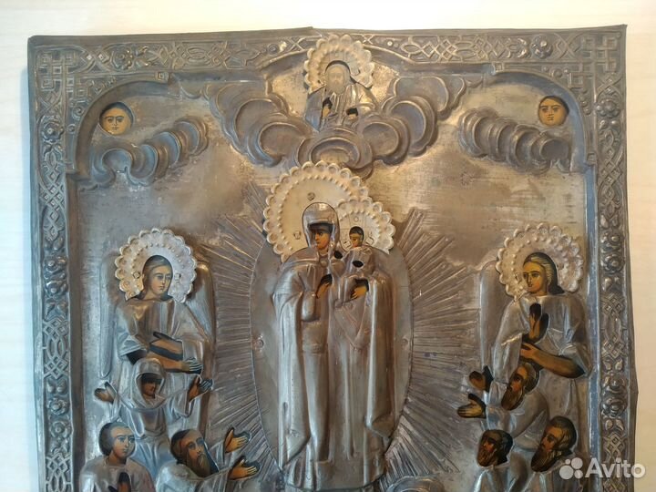 Икона Всех скорбящих радость Оклад Богородица Грош