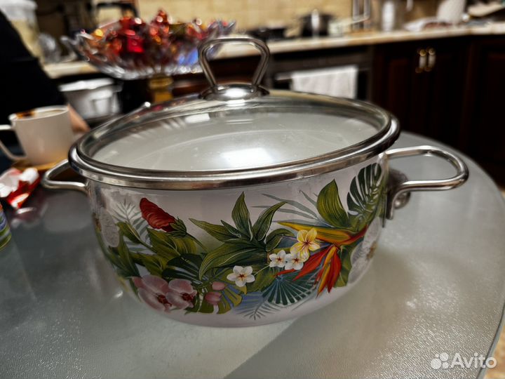 Кастрюля эмалированная, 5 литров