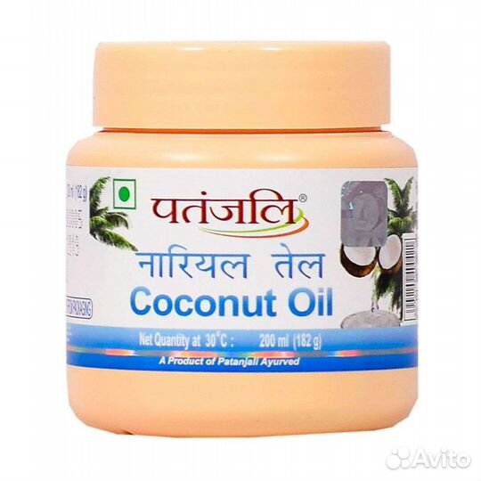 Натуральное кокосовое масло 200 мл. Patanjali, Инд