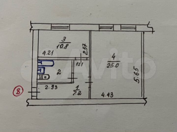 1-к. квартира, 47,8 м², 3/5 эт.