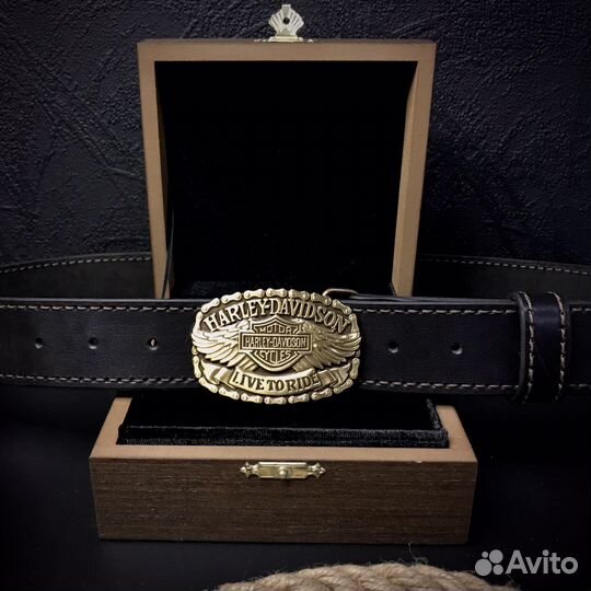 Ремень ручной работы Harley Davidson в коробке