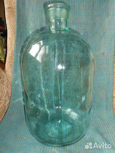 Старинная стеклянная бутыль 11л без сколов, трещин