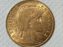 Франция 10 франков 1908 золото Марианна