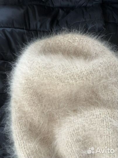 Щапки и снуд из пуха норки беж бу