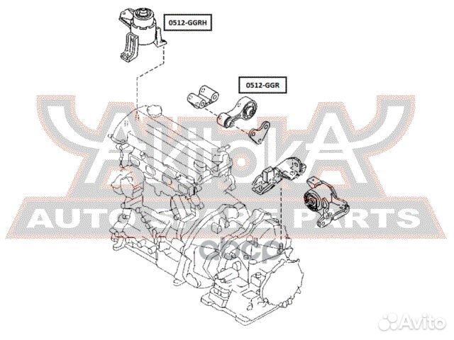 0512-ggrh asva подушка двигателя правая 0512GGR
