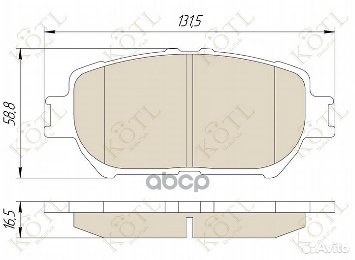 Колодки тормозные дисковые передние к-т toyota