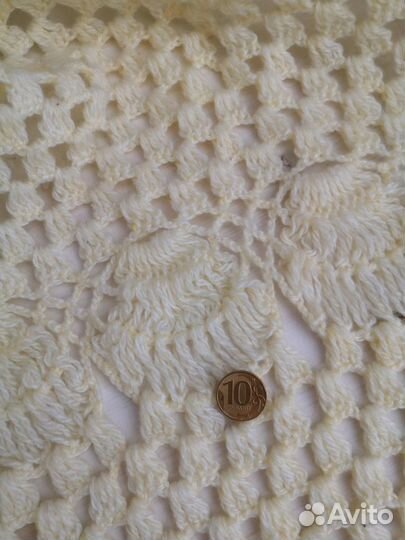 Платок шаль ажурная шерстяная светлая150*260*150см