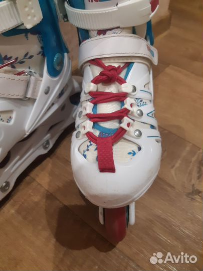 Ролики раздвижные 32-35размер с защитой