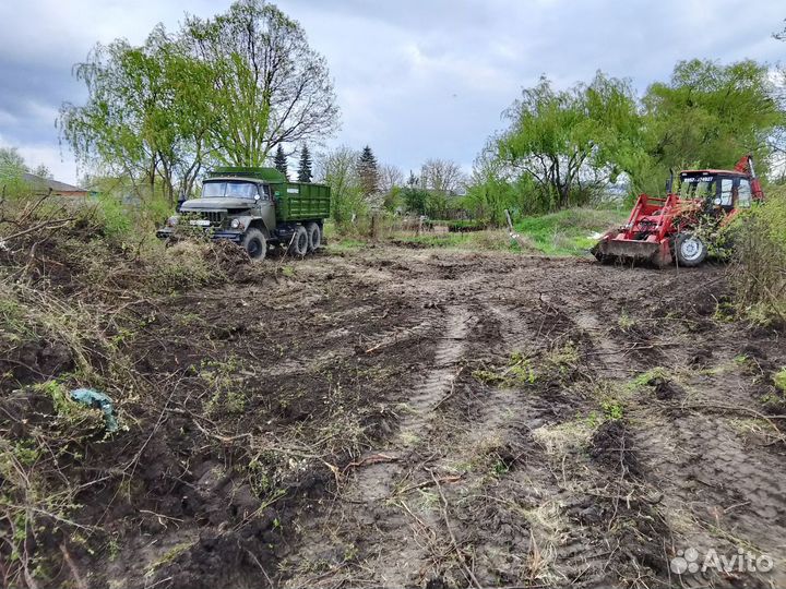 Аренда экскаватора-погрузчика Очиcтка участков