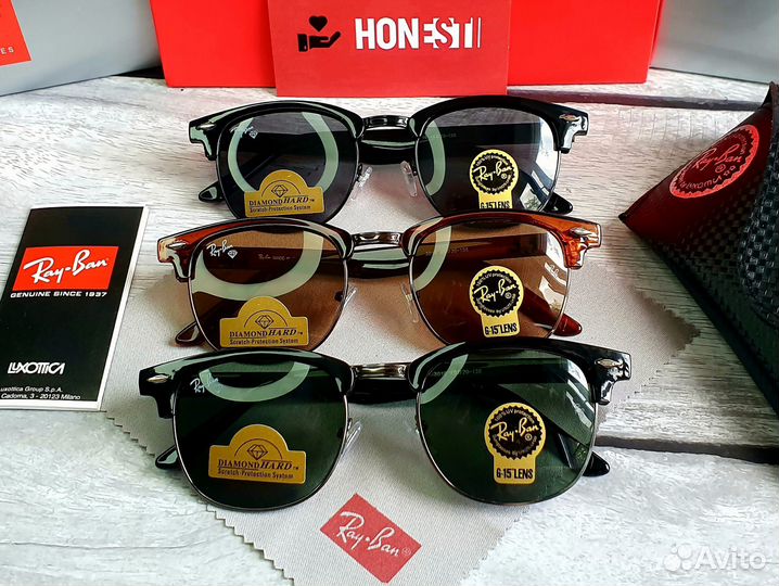Солнцезащитные очки Ray Ban Clubmaster разные