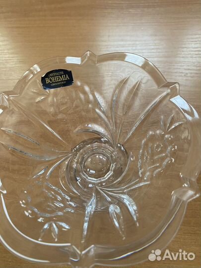 Салатник на ножке Богемское стекло