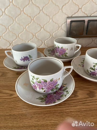 Чайная пара сирень дулево
